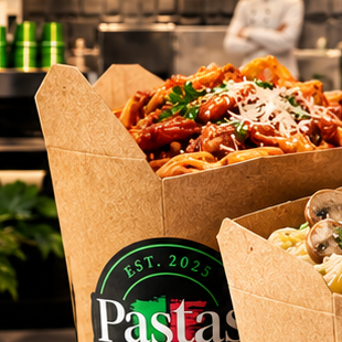 Detalle de la box Pastas In Box con pasta recién preparada